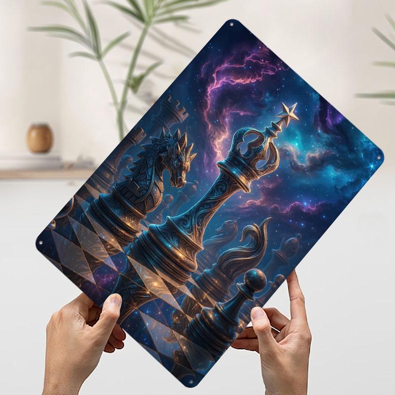 Cosmic Chess Game Poster Customized Wall Art Vintage Metal Signs Retro Tin Plaque for Man Cave Bathroom Decor Decoration Gaming