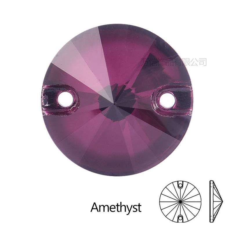 Gold Bottom Glass Hand Sewn Drill Satellite Double Hole, Flat Bottom Double Buckle Hand Sewn Drill Diy Clothing Accessories Accessories Rhinestone