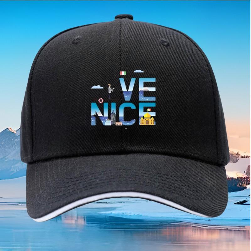 Venice Graphic Print Baseball Cap Cotton Adjustable Casual Cap for Unisex and Women