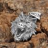Stainless Steel Men's+Creative Jewelry Viking Vintage Baiting Wolf 3D Pendant Necklace Men's Amulet Sweater Chain