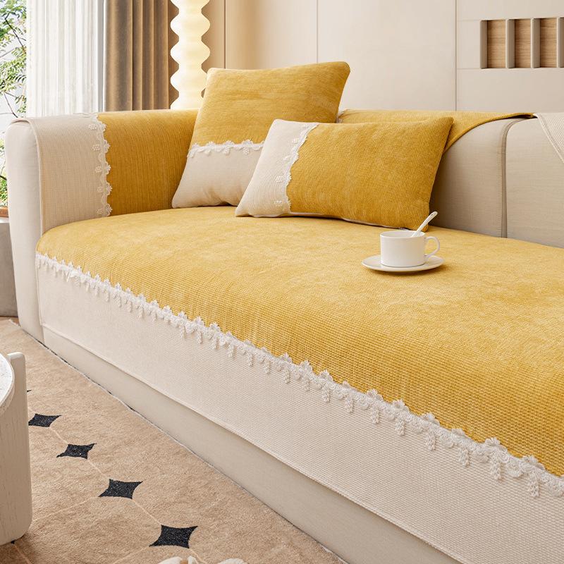 Вельветовая диванная подушка контрастного цвета, универсальная подушка на четыре сезона, Нескользящий чехол для дивана, новинка 2024, чехол, полотенце, одеяло