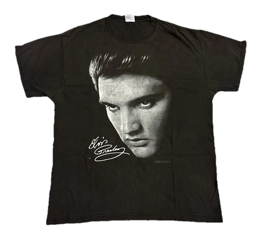 Vintage Graceland Elvis Presley Portrait Souvenir Black Size Large T-Shirt Unisex T-Shirt
