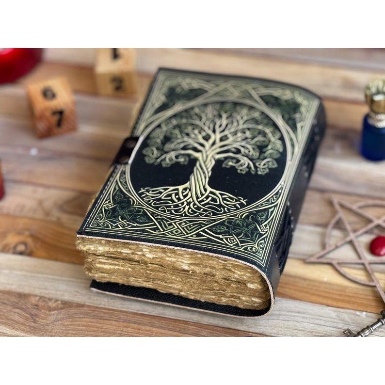 Журнал из кожи Древо жизни - Блокноты из натуральной кожи для женщин - Красивый журнал Для зарисовок Книга для путешествий Пустая книга для заклинаний
