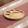 Round Wooden Divided Fruit Tray Nut Platter Food Storage Tray Fruit Snack Plate  Serving Platter