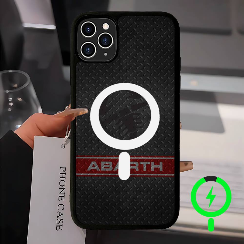 Bath Mats A-AbarthS-S Black For Magsafe Magnetic Phone Case For IPhone 16 15 17 Pro Max 11 12 13 14 Plus Cover