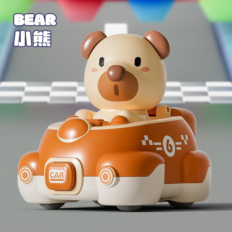 Детская машинка-столкновение Мультяшная Милая Домашнее Животное Инерционная Нажимная Выталкивающая Машинка Пазл Скользящая Игрушечная Машинка