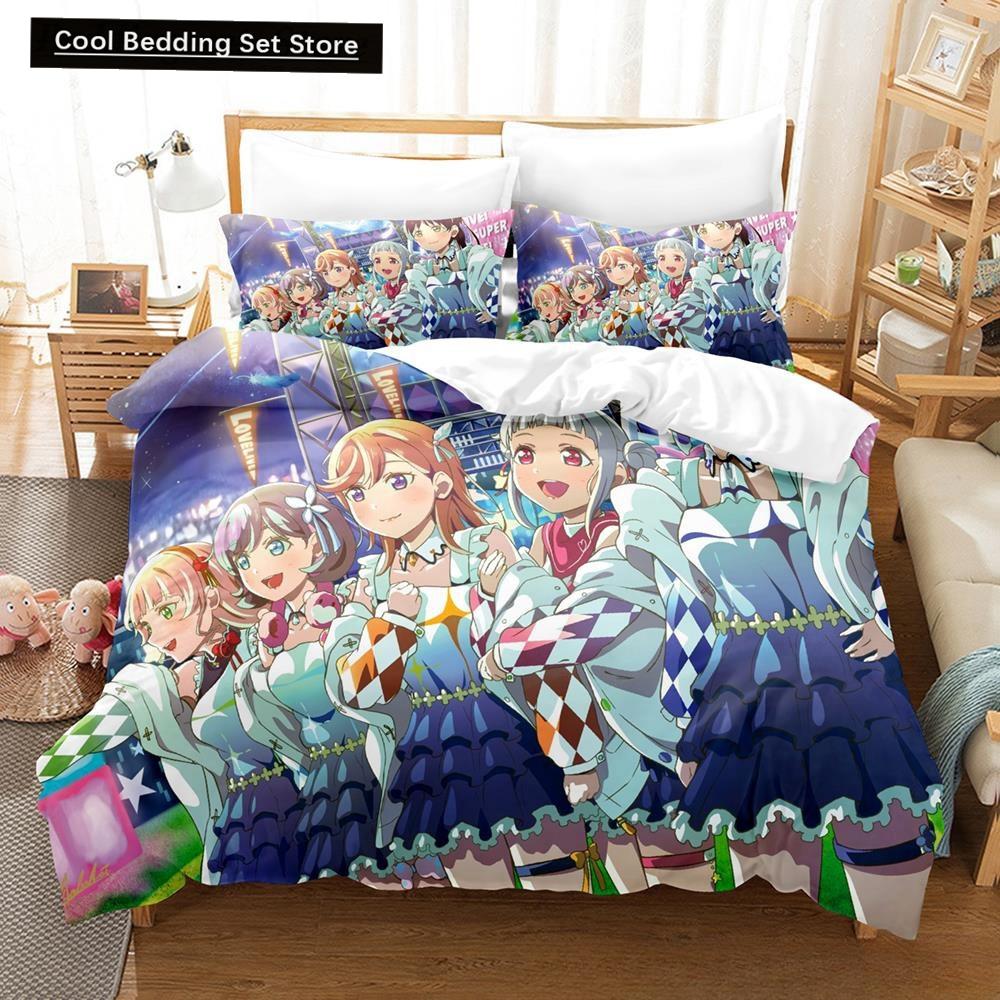 Мода 2025 Новая Каваии Love Live! Комплект постельного белья Мультяшный Аниме трехпредметный комплект Взрослый Детский Спальня Пододеяльник Комплекты Домашний Текстиль