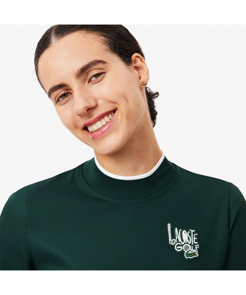 LACOSTE Женская графическая футболка с воротником-стойкой и длинным рукавом Tf2765-54N Yzp