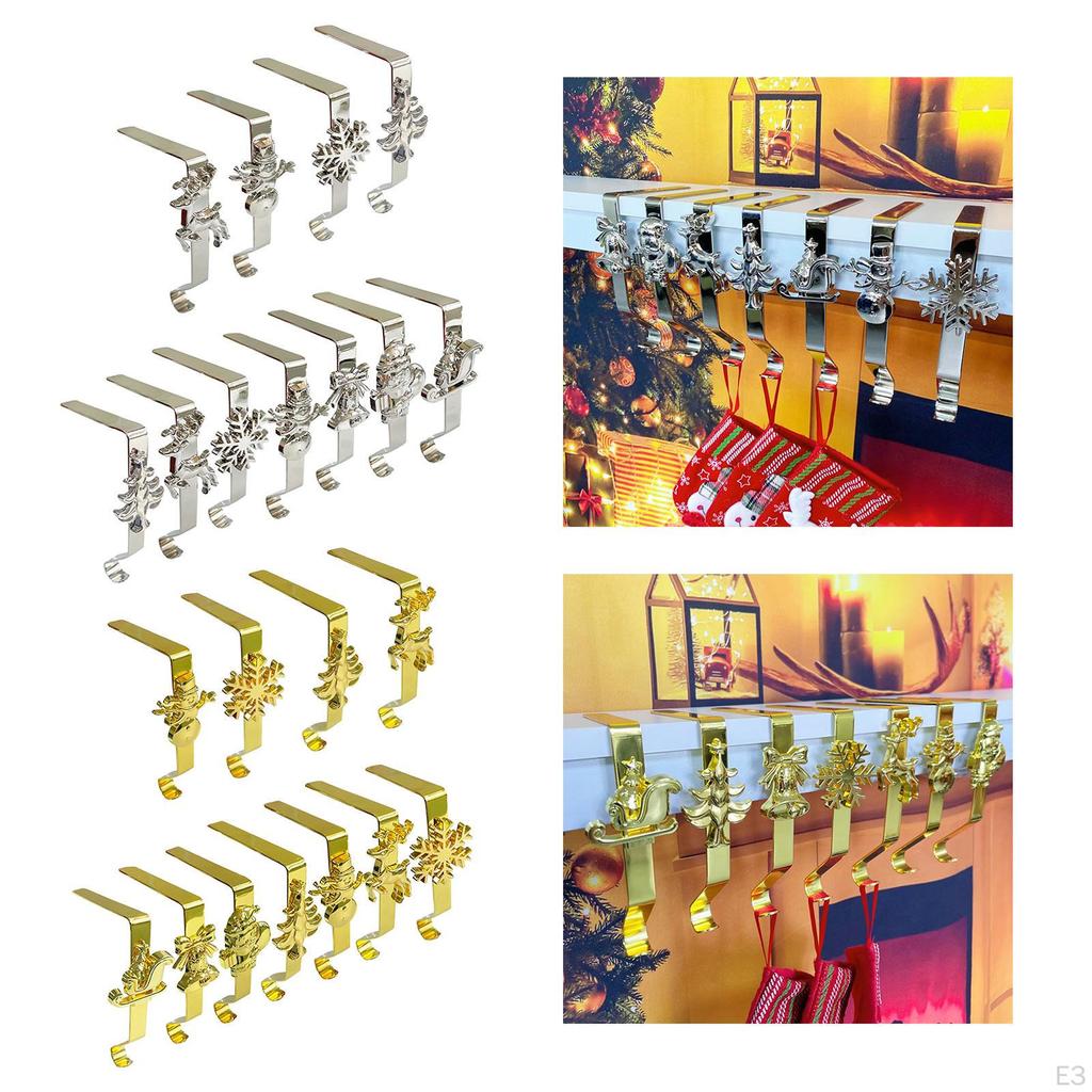 Рождественские держатели для чулок, каминные подвески, нескользящие крючки для гирлянд, подвешивание чулок