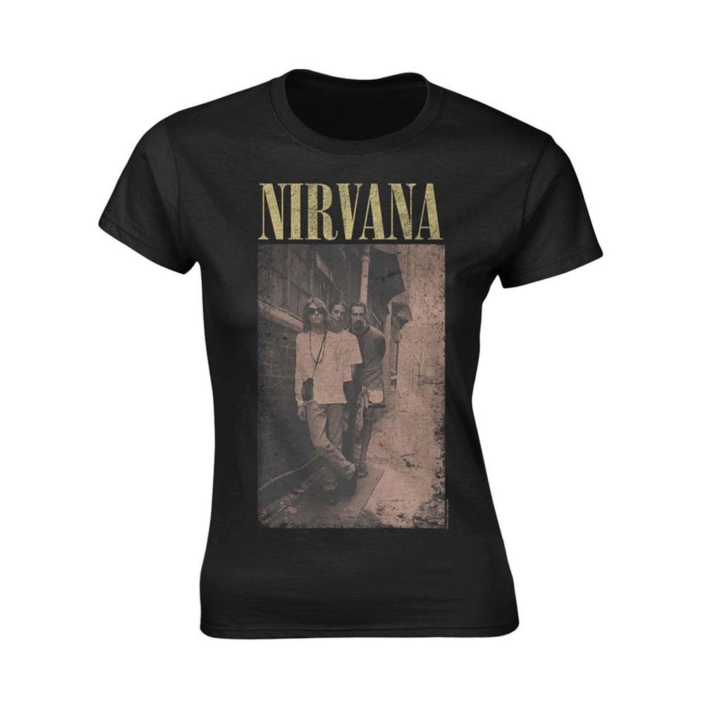 Ladies Nirvana Kurt Cobain Alleyway Licensed T-shirt Women