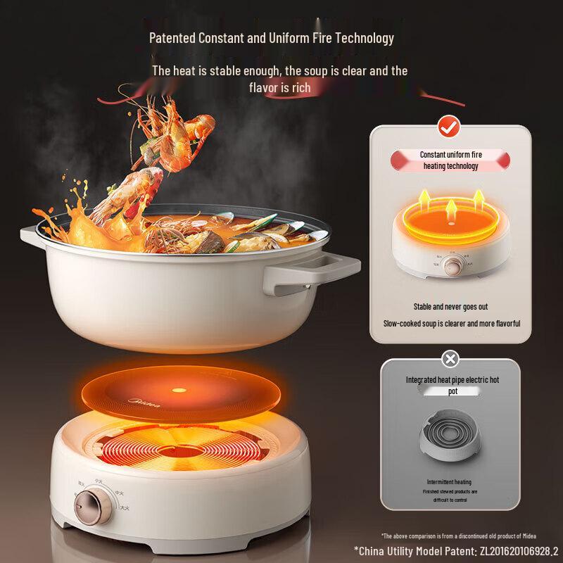 Midea Электрическая мультиварка-мультиварка с индукционным нагревом, 4,5 л, для горячего супа (хот-пот)