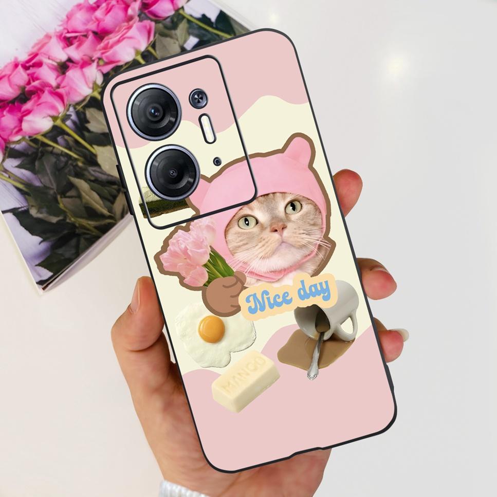 Для Infinix Hot 30 5G 6.78" Чехол Цветок ТПУ Мягкий Силикон Черная Крышка Для Infinix HOT 30 Hot30 X6832 Чехлы для Телефона Астронавт Fundas