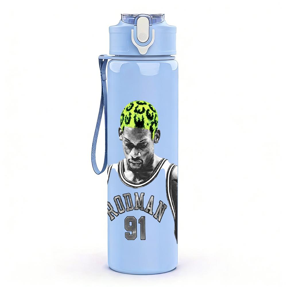 1PC Green Alien Monster Circular Cartoon Print 750ml Portable Sports Water Bottle Leakproof Gym Outdoor Travel Drink Cup