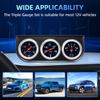 * Car LED 3 IN 1 Gauge Meter Oil Pressure Gauge 0-100PSI + Water Temperature Meter + Ammeter Meter with Sensor for 12V Universal