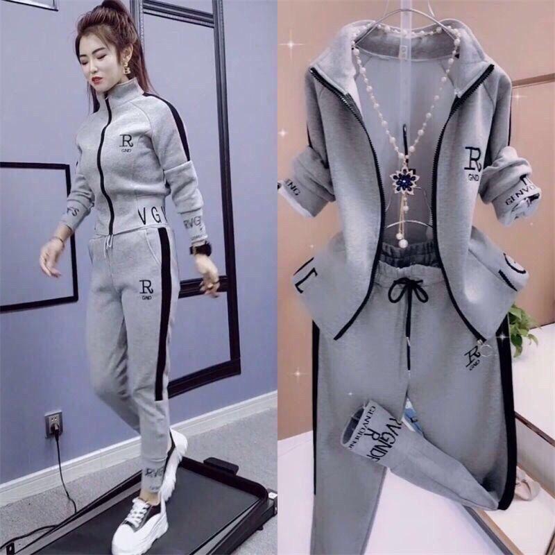 Women's Spring Autumn Fashion Casual Suit Korean Sportswear Slim Long Sleeve Coats Tops and Pants 2 Two Piece Set for Women