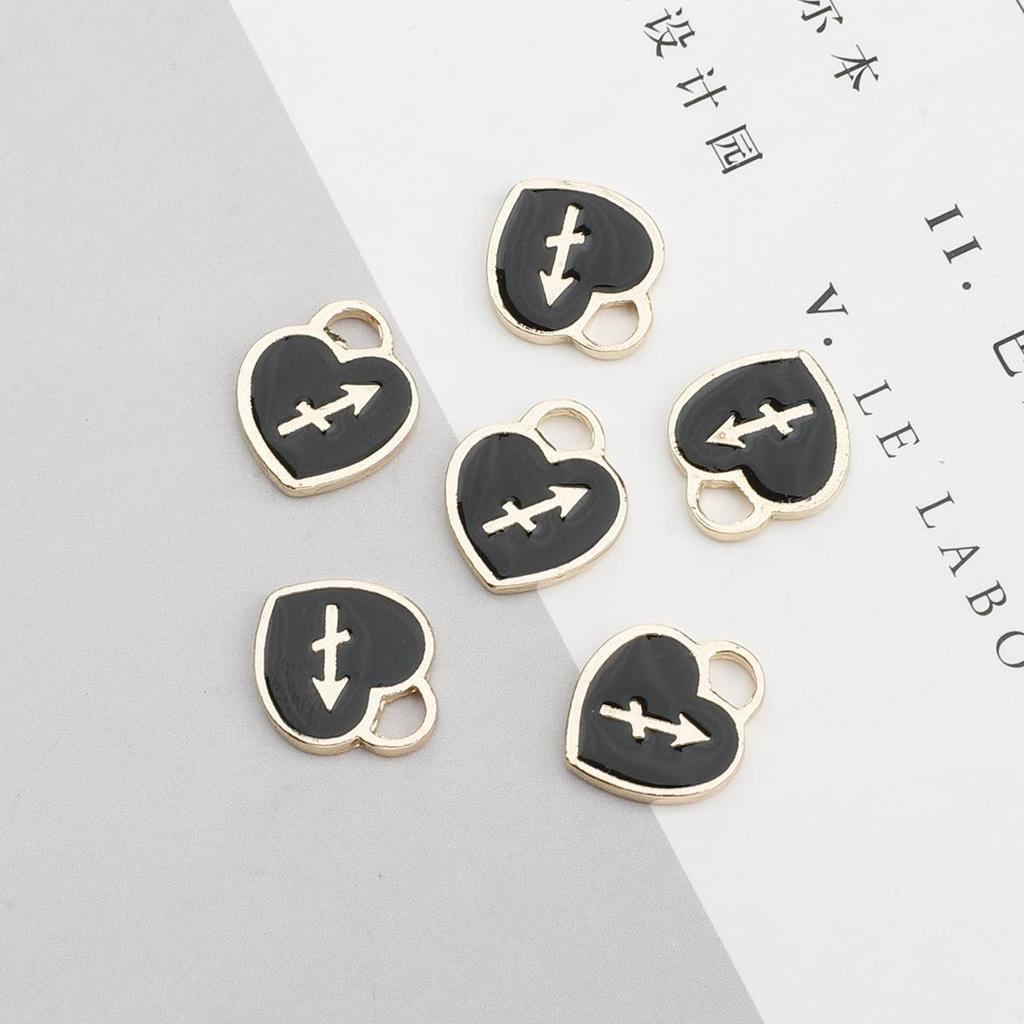 10/12 шт. 12*14 мм 12 созвездий сердце любви падает масляный сплав аксессуары для изготовления ювелирных изделий DIY ожерелье браслет серьги