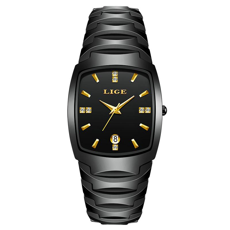 LIGE Women's Wristwatch Elegant Bracelet Fashion Luxury Gift Calendar Ceramic Women Watch Quartz Exquisite Pink Clock Reloj+BOX