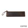 Large Capacity Vintage Crazy Horse Leather Zipper Pen Case Handmade Creative School Stationery Pencil Bag Genuine Leather
