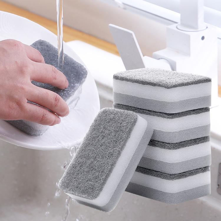 1/5/10Pcs Double Side Dishwashing Sponge Dish Washing Brush Pan Pot Dish Wash Sponges Household Cleaning Kitchen Tools