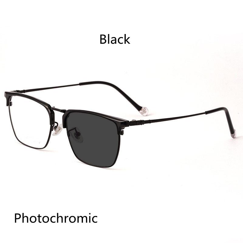 Anti Blue Light Pure Titanium Ultra-Light Reading Glasses Men Brand Design Square Frame Photochromic Cr-39 Resin Lenses +1.5 2.0