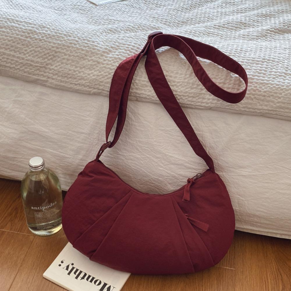Korean Style Zipper Dumpling Bag Lightweight Sports Messenger bag Nylon Shoulder Bag Male/Female