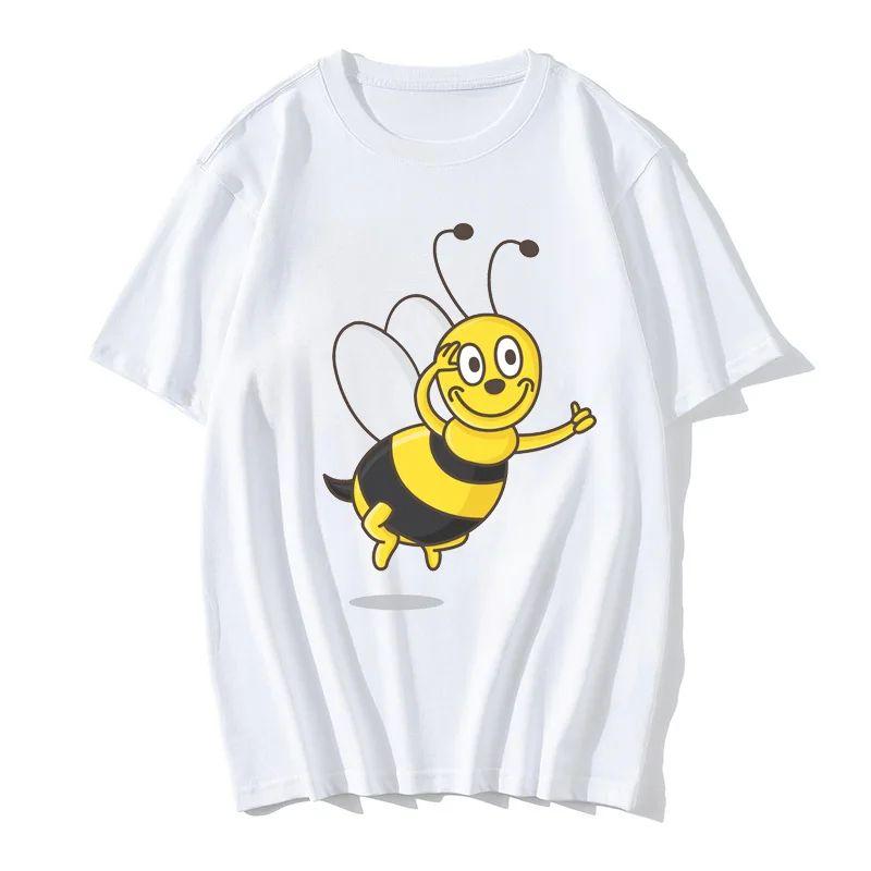 Bee And Puppy Cat Bee Classic Graphic Print Fashion Casual Harajuku Trend Summer Unisexes Crewneck Shortsleeved Tshirt