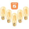Set of 5 LED T45 Filament Bulbs 4W E27 2200K