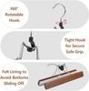 5-30PCS Wooden Pants Skirt Hangers Smooth Solid Wood Non Slip Jeans Slack Clamp Hangers Hair Extension Hangers with Swivel Hook