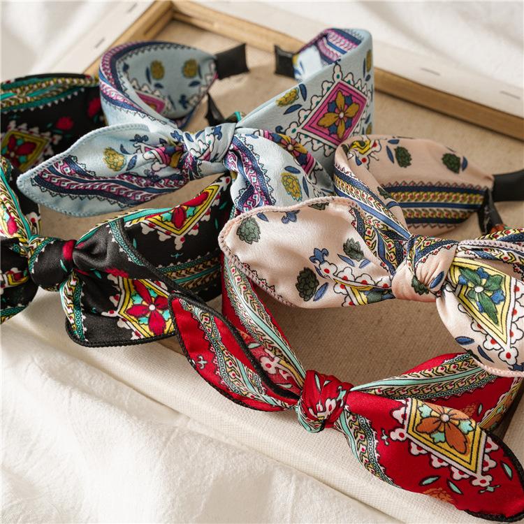 Повязка на голову, аксессуары для волос, повязка на голову с леопардовым принтом и бантом, широкая повязка на голову, заколка для волос, ювелирные изделия, модный обруч для волос