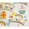 3D Stickers - Topper - Birthday Invitations - Glitter - Mixed - 12 Pieces