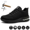 Air Cushion Work Sneakers Men Women Safety Shoes Breathable Lightweight Work Shoes Men Steel Toe Shoes Anti-Smash Safety Boots