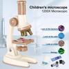 Kids Microscope Toy with LED Light 100-1200X Magnification Toddlers Biological Microscope Educational Scope Science Experiment Microscope Toy
