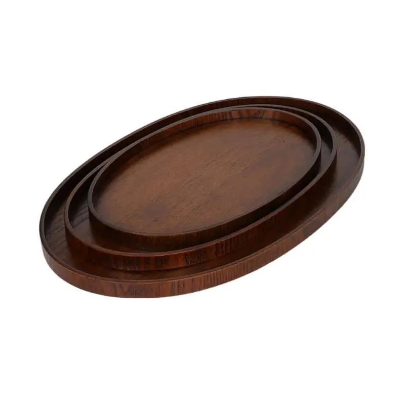Овальные подносы для сервировки Столовая посуда Подставки под десерты Чайные подставки под блюдца Кофейные подставки Деревянные подставки для хранения тарелок Дисплей для еды Декор для дома и отеля