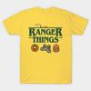 Мужская черная футболка с принтом Up Ranger Things - Stranger Things Безвырезная термотрансферная печать Хлопковая футболка