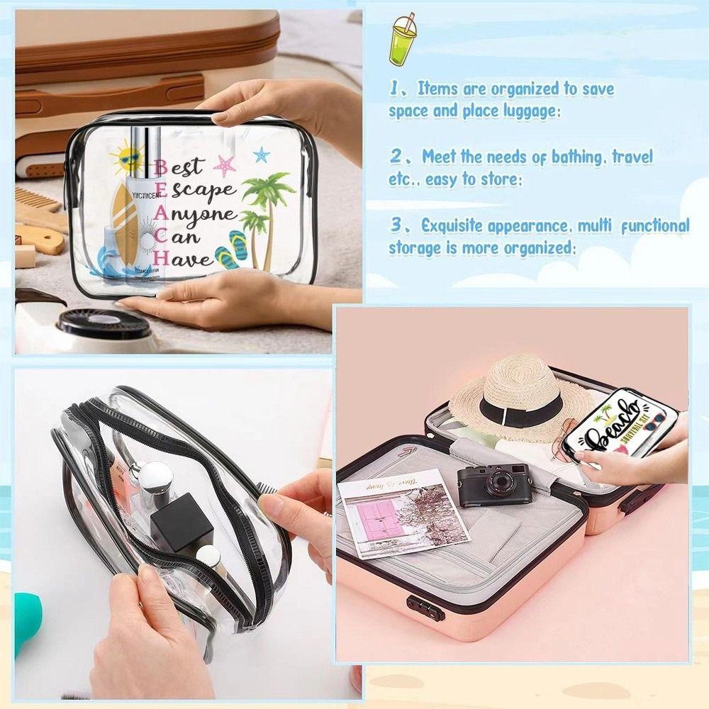 Trendy Large Capacity Makeup Bag Visible Portable Storage Bag Multi-functional Lightweight Travel Organizer for Women