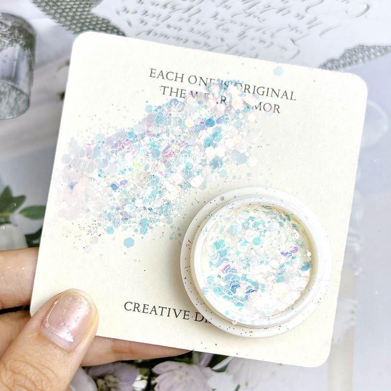 Блестки для дизайна ногтей Fairy Eyes - Сетчатый красный градиентный глиттер - Корейские крупные блестки - Макияж глаз - Дизайн ногтей