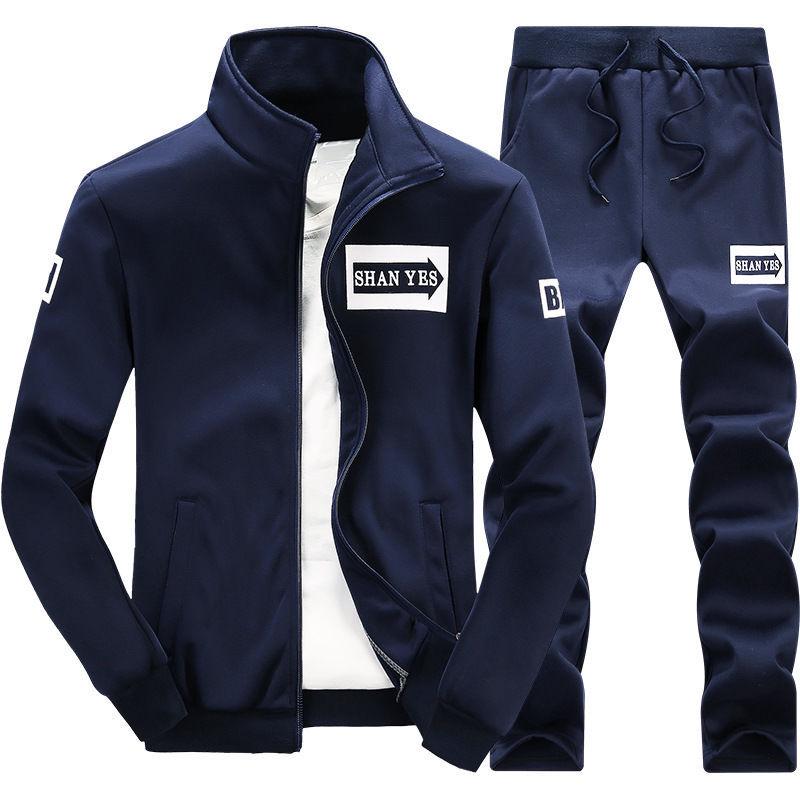 Spring Autumn Mens Outdoor Sports Leisure Twopiece Suit For Running Training