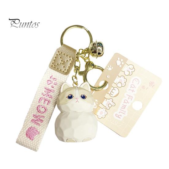 Милый смоляный брелок с котом и колокольчиком, 3D кукла, ремешок с буквами, подарок для женщин и девочек, мультяшное животное, котенок, автомобильный брелок, подвеска, украшение для рюкзака