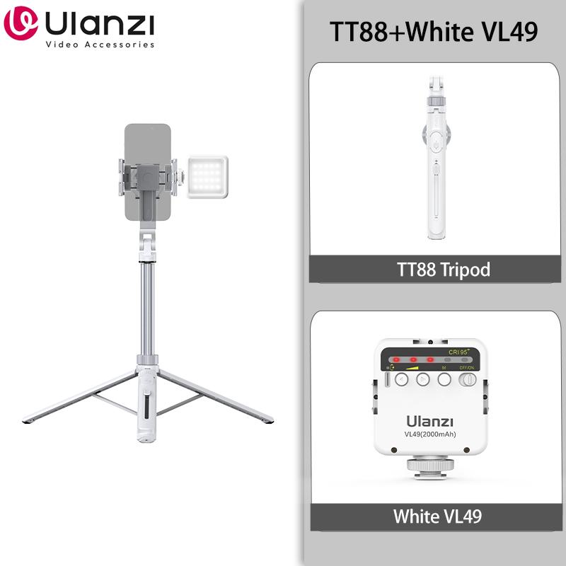 Ulanzi TT88 1.44M Overhead Selfie Stick Phone Tripod with Magnetic Clamp Wireless Remote Extension Tripod for LiveStreaming Vlog