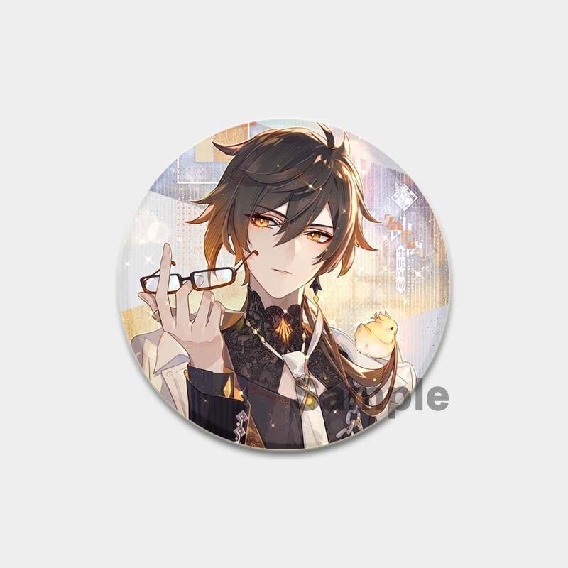 58 мм Genshin Impact, мягкая кнопка на лацкане, креативный забавный значок на воротнике, мультяшная фигурка, броши, одежда, ювелирные аксессуары, милые подарки