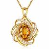 Желтый кристалл цитрин драгоценные камни циркон кулон ожерелья для женщин тон колье ювелирные изделия