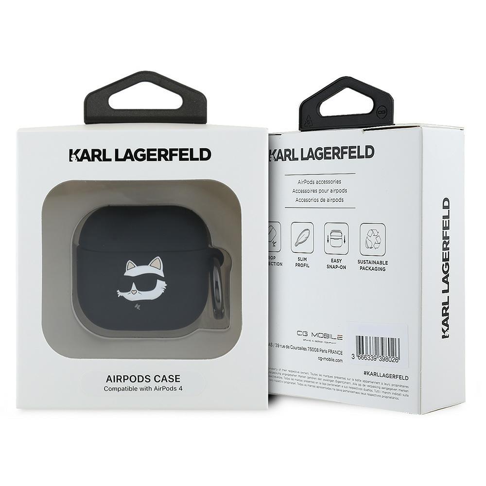 Karl Lagerfeld Kla4Runchk Airpods 4      Cover Black/Black Silicone Choupette Head 3D
