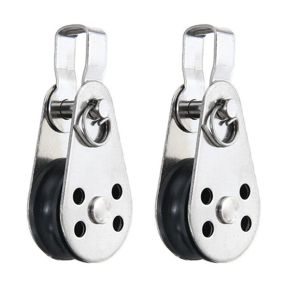 2pcs 25mm Pulley Single Wheel Marine Hardware Durable Lifting Rope Pulley Kayak Boat Accessories