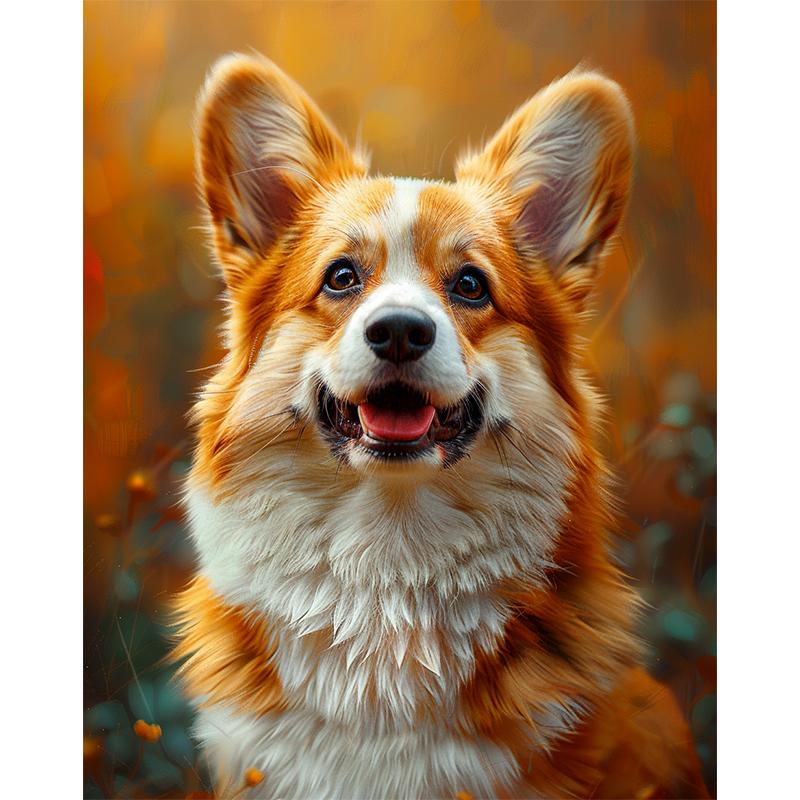 5d DIY Diamond Painting Cross Stitch Cute Animal Corgi Diamond Embroidery Mosaic Full Round Drill Home Decor Arts
