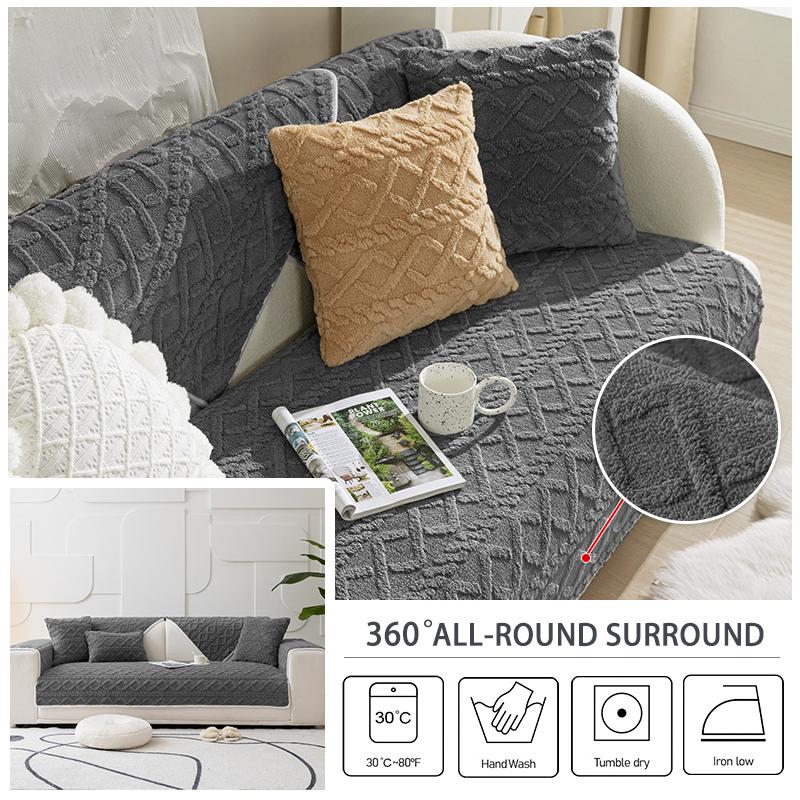 Жаккардовые эластичные чехлы для диванов, противоскользящая подложка с узором защищает диванные подушки от домашних животных и кошек. Бархатный секционный чехол для дивана.