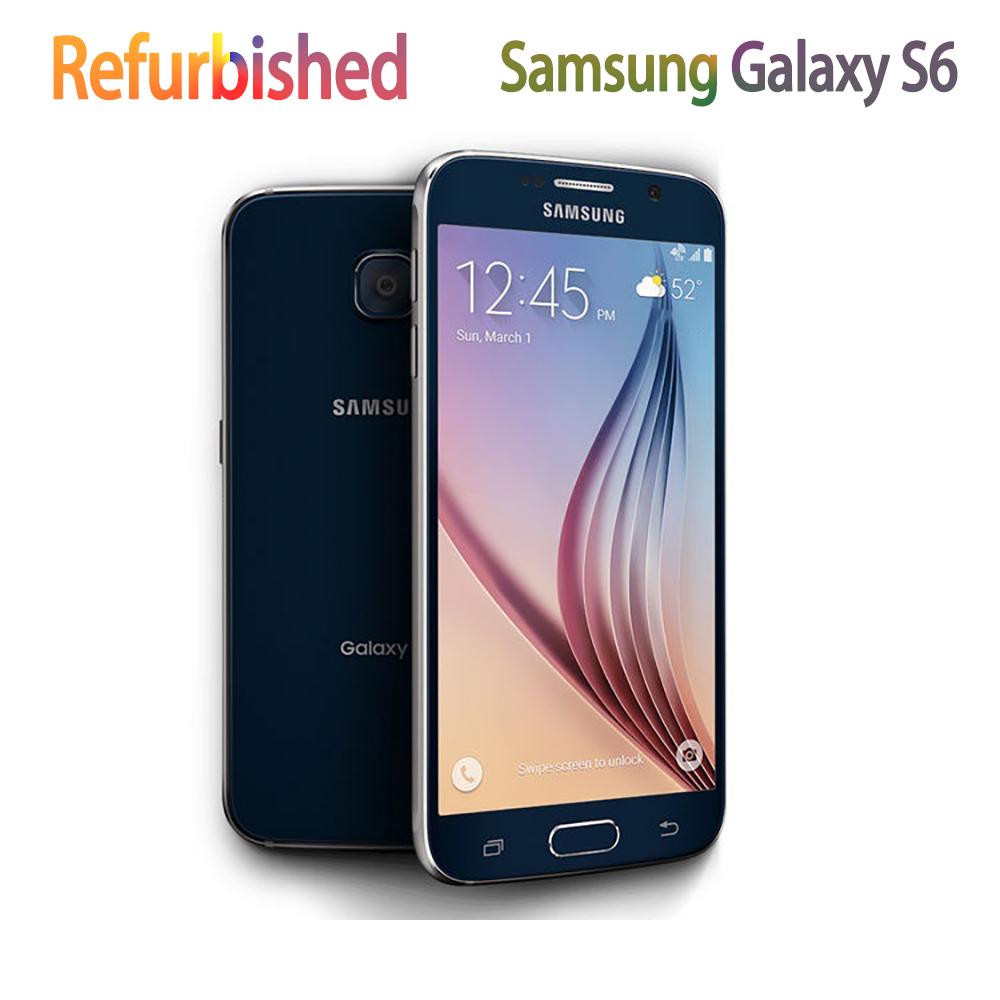 Восстановленный Оригинальный Samsung Galaxy S6 G920F 4G 5.1" 3 ГБ ОЗУ 32 ГБ ПЗУ Мобильный телефон со сканером отпечатков пальцев с одной SIM-картой