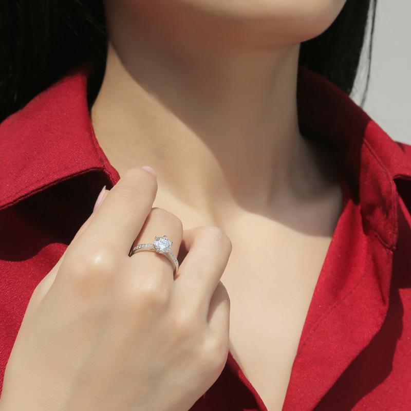 Bague Ringen Кольцо для женщин с серебряной вставкой S925 0,5-2 карата и муассанитом на тему коронации для любви Новое живое кольцо