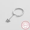 Fashion Butterfly Fringe Open Adjustable Couple Ring for Women Genuine Sterling S925 Silver Bow Valentine's Day Jewelry Christmas Gift