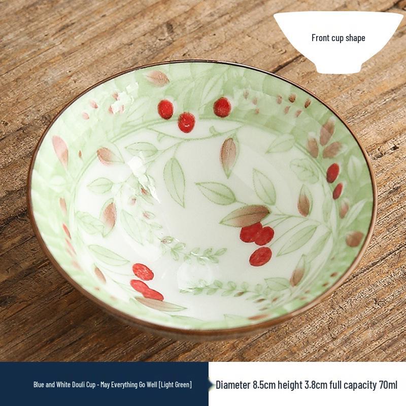 Двухцветная сине-белая фарфоровая чашка доули - Керамическая чашка мастера кунг-фу, Японская дегустационная чаша, Одинарная чайная чашка.