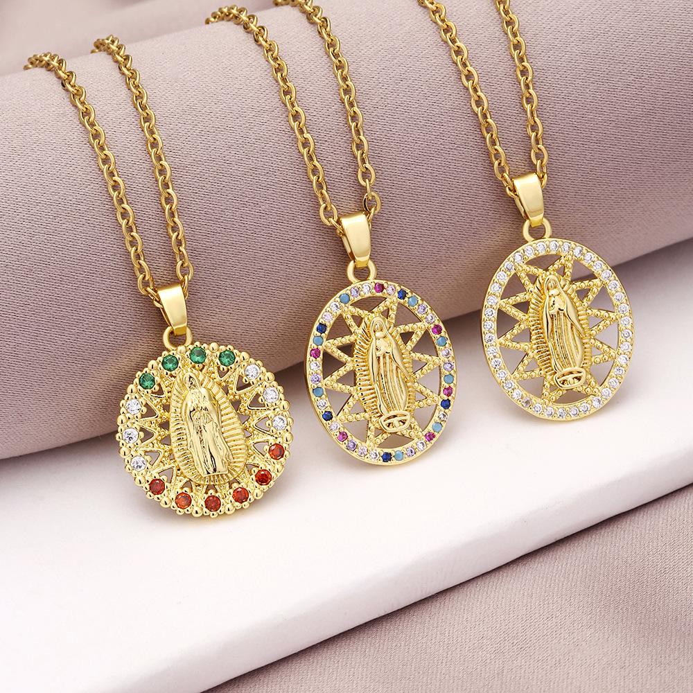 BLINGBAY женское ожерелье с подвеской, модные ювелирные изделия, ожерелье Девы Марии, женская цепочка из медного циркона из нержавеющей стали, модная цепочка на ключицу